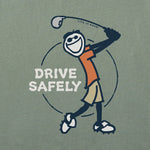 MEN'S LIFE IS GOOD JAKE GOLF DRIVE SAFELY SHORT SLEEVE TEE