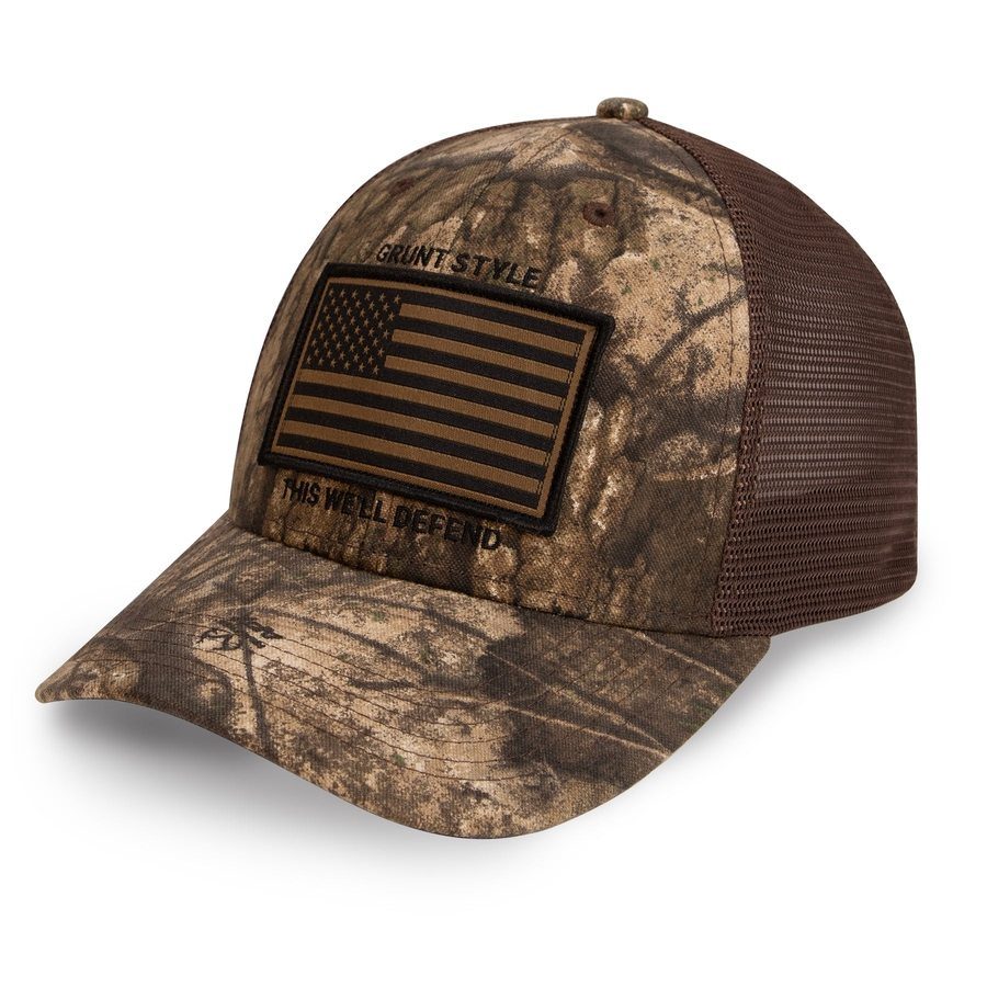GRUNT STYLE REALTREE APX FLAG STRETCH FIT HAT
