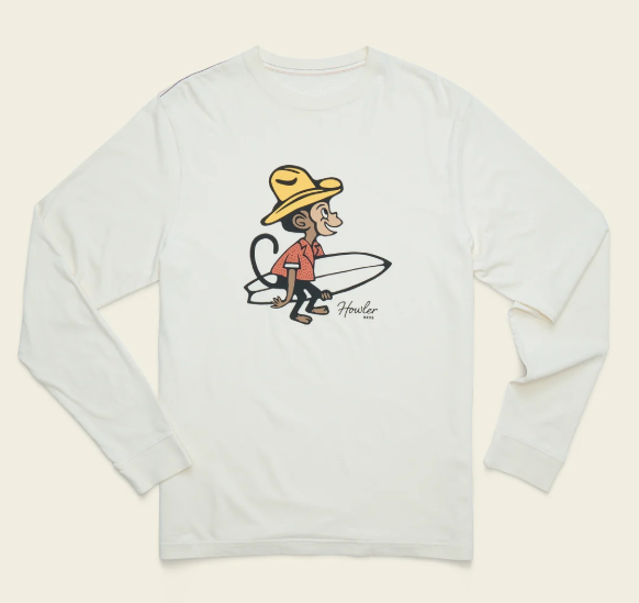 HOWLER BROS COTTON LONGSLEEVE T-SHIRT EL MONITO SURFS