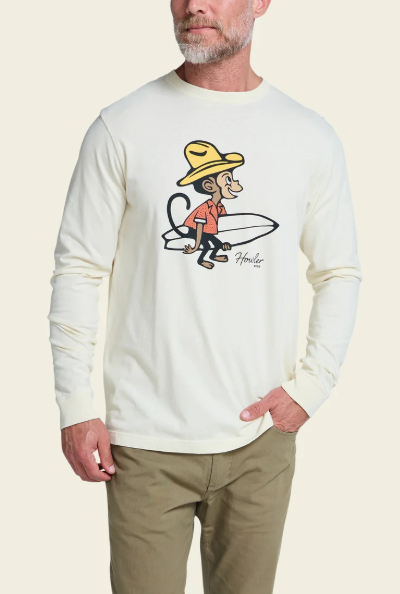 HOWLER BROS COTTON LONGSLEEVE T-SHIRT EL MONITO SURFS