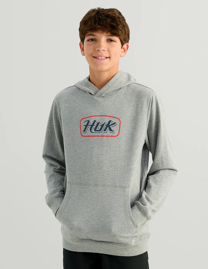 HUK KIDS EDISTO SCRIPT TERRY HOODIE