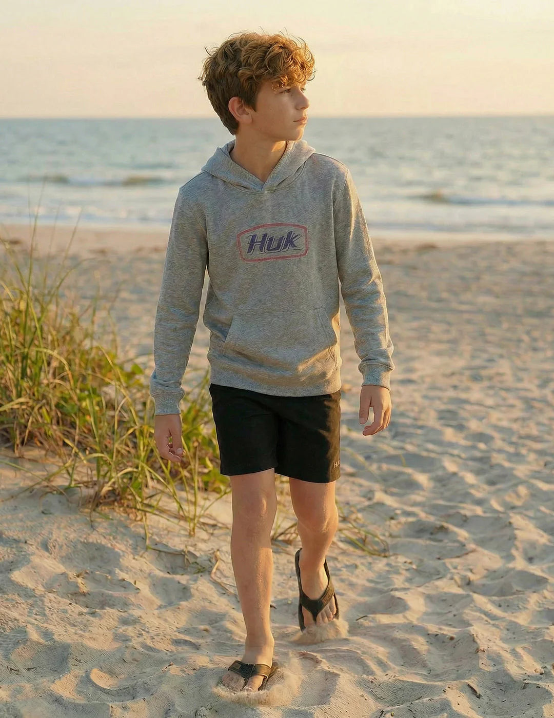 HUK KIDS EDISTO SCRIPT TERRY HOODIE