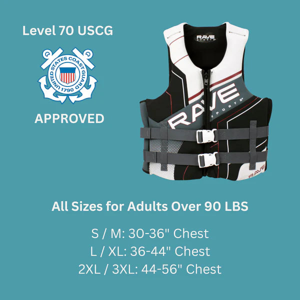 RAVE SPORTS ADULT DUAL NEO PFD LIFE JACKET