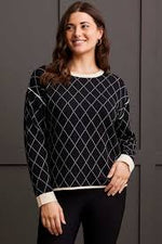 Women's Long Sleeve Crew Neck Reversible Sweater