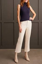 Fly Front Ankle Pants w/ Inseam Slit