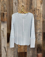 Women's Mixed Knit Snap Front Shirt