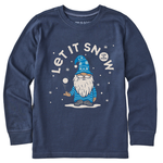 Child's Long Sleeve Crusher Tee Let It Snow