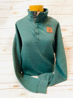 Quilted Fleece Snap Pullover