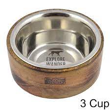 Wood Designer Dog Bowl