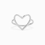 Open Heart Ring Silver